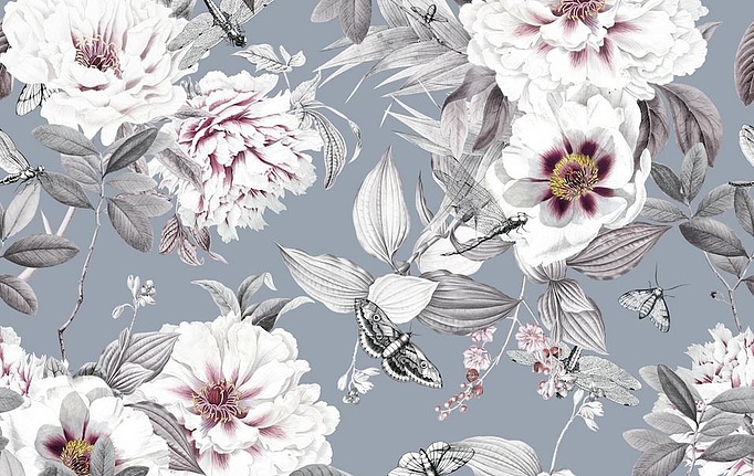 Российская ткань Marufabrics, коллекция Florium, артикул Wildrose/Blue