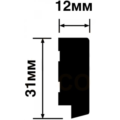 картинка Финишный молдинг серый HI WOOD, арт. LF124B S381A, 3.1 х 1.2 х 270 см от LIVING