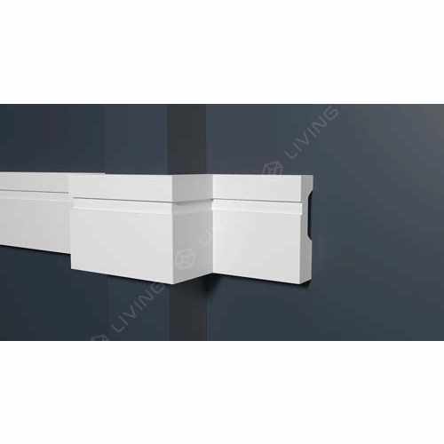 Молдинг Decor-Dizayn, белый, арт. DD01, коллекция Грани, 200 х 7 х 1,9 см Россия