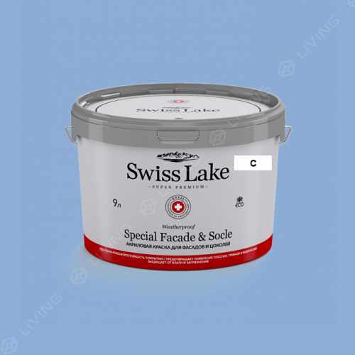 картинка Краска Swiss Lake Special Faсade & Socle цвет placid blue №2052 от LIVING