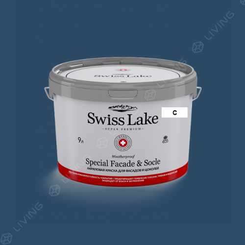 картинка Краска Swiss Lake Special Faсade & Socle цвет BLUE TANG №2100 от LIVING