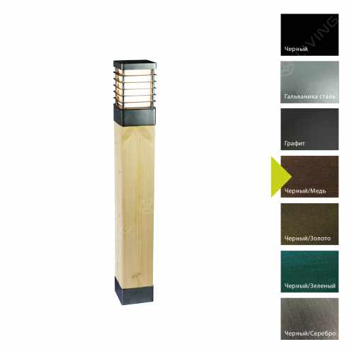 картинка Фонари-пьедесталы Norlys коллекция Halmstad, арт. 1417BC (черный, медь) от LIVING