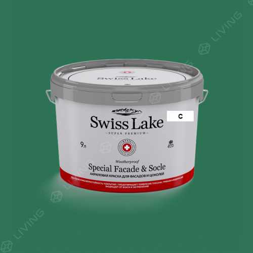 картинка Краска Swiss Lake Special Faсade & Socle цвет PEACOCK GREEN №2514 от LIVING