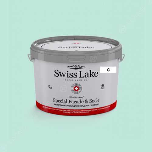 картинка Краска Swiss Lake Special Faсade & Socle цвет sea mist green №2334 от LIVING