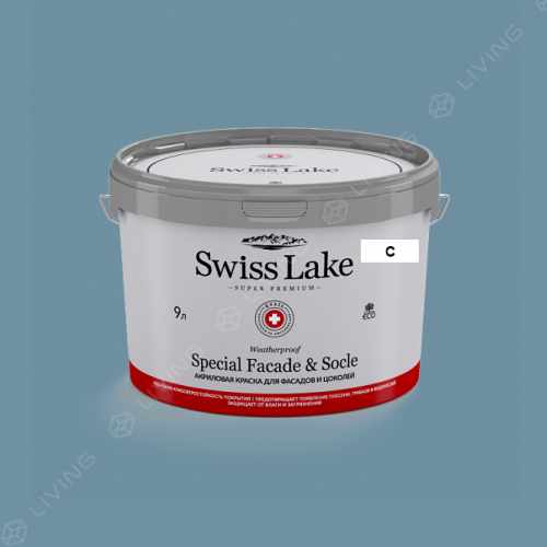 картинка Краска Swiss Lake Special Faсade & Socle цвет SYMPHONY OF BLUE №2198 от LIVING