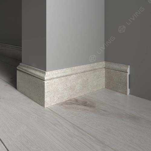 Плинтус широкий Decor-Dizayn, светло-бежевый, арт. 005-25, коллекция Плинтусы 005, 240 х 7,9 х 1,3 см. Россия