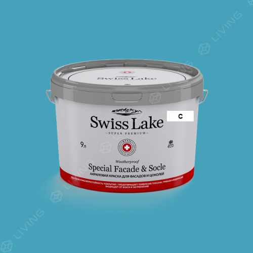 картинка Краска Swiss Lake Special Faсade & Socle цвет Bleu de France №2127 от LIVING