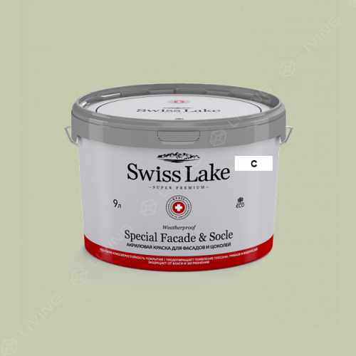 картинка Краска Swiss Lake Special Faсade & Socle цвет Splash of Lime №2691 от LIVING