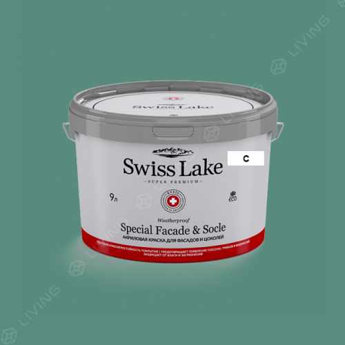 картинка Краска Swiss Lake Special Faсade & Socle цвет harbor green №2669 от LIVING