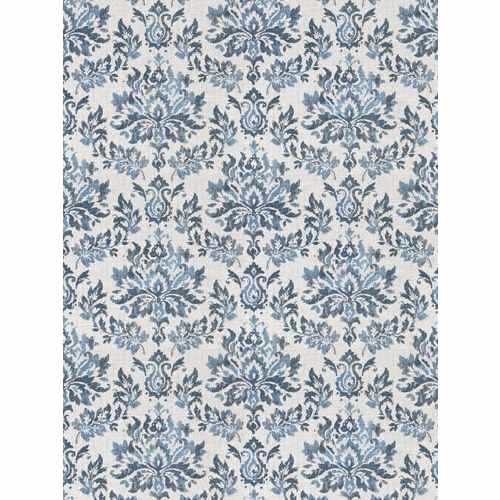 Ткань Fabricut, коллекция: Natural Nuances (5 Books) Indigo, арт. Valence Damask/Denim, Пакистан