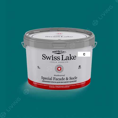 картинка Краска Swiss Lake Special Faсade & Socle цвет nifty turguoise №2304 от LIVING
