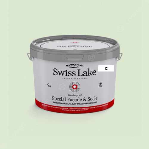 картинка Краска Swiss Lake Special Faсade & Socle цвет MELLOW MINT №2466 от LIVING