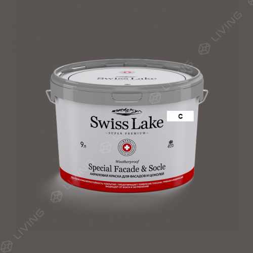 картинка Краска Swiss Lake Special Faсade & Socle цвет almost black №3017 от LIVING
