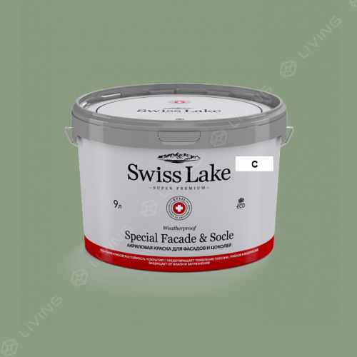 картинка Краска Swiss Lake Special Faсade & Socle цвет Green Curry №2687 от LIVING