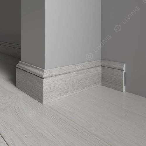 Плинтус широкий Decor-Dizayn, серый, арт. 005-89SH, коллекция Плинтусы 005, 240 х 7,9 х 1,3 см. Россия