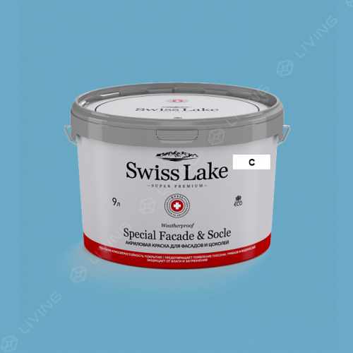 картинка Краска Swiss Lake Special Faсade & Socle цвет aviary blue №2145 от LIVING