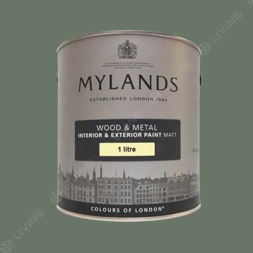 картинка Краска Mylands Wood&metal matt цвет Myrtle Green №168 от LIVING