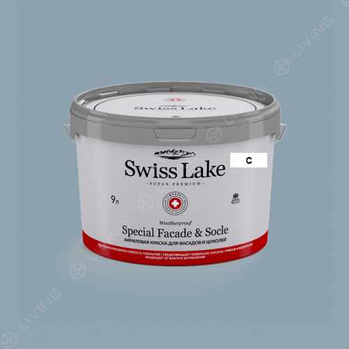 картинка Краска Swiss Lake Special Faсade & Socle цвет AQUA SMOKE №2202 от LIVING