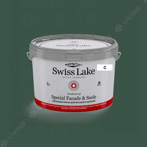 картинка Краска Swiss Lake Special Faсade & Socle цвет Emerald Cliffs №2720 от LIVING