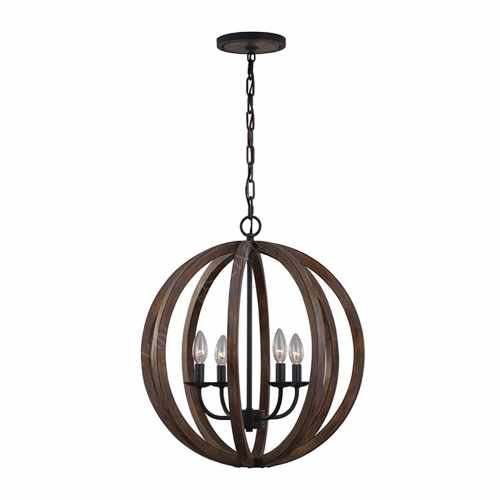 картинка Люстра Feiss коллекция Allier, арт. FE-ALLIER-4P-WW (коричневый) от LIVING