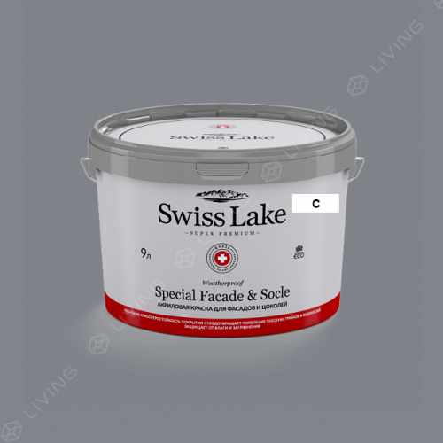 картинка Краска Swiss Lake Special Faсade & Socle цвет Dramatic grey №2956 от LIVING