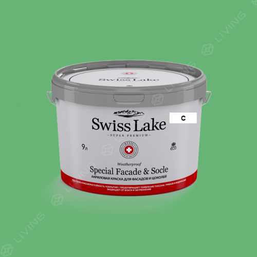 картинка Краска Swiss Lake Special Faсade & Socle цвет BASIL PESTO №2502 от LIVING