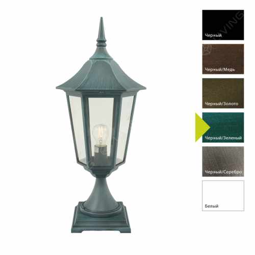 картинка Фонарь Norlys коллекция Modena Big, арт. 384BG (черный, зеленый) от LIVING