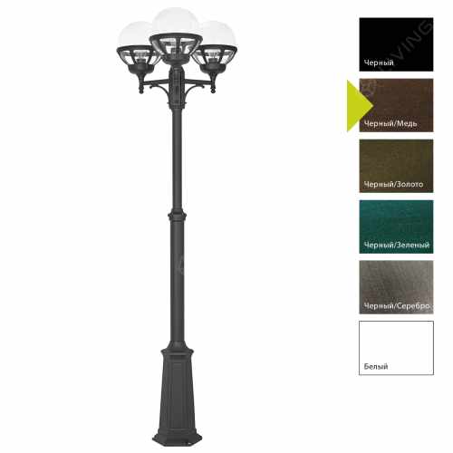 картинка Фонарные столбы Norlys коллекция Bologna, арт. 364BC (черный, медь) от LIVING