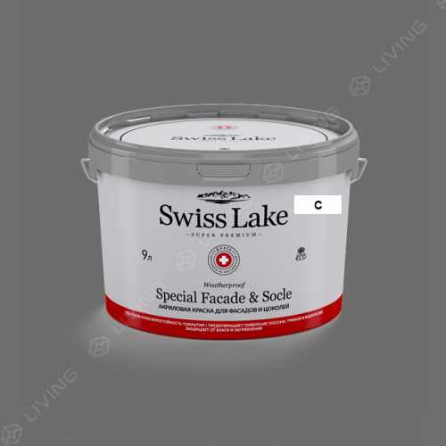 картинка Краска Swiss Lake Special Faсade & Socle цвет greyish black №3020 от LIVING