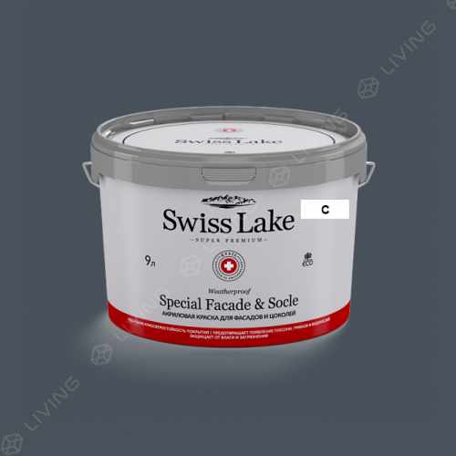 картинка Краска Swiss Lake Special Faсade & Socle цвет BLUE LAVA №2220 от LIVING