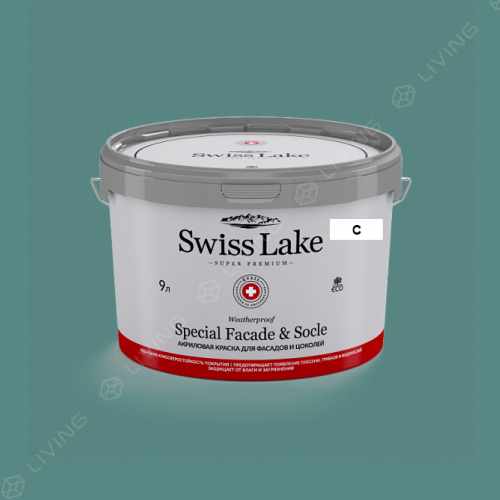 картинка Краска Swiss Lake Special Faсade & Socle цвет lagoon №2296 от LIVING
