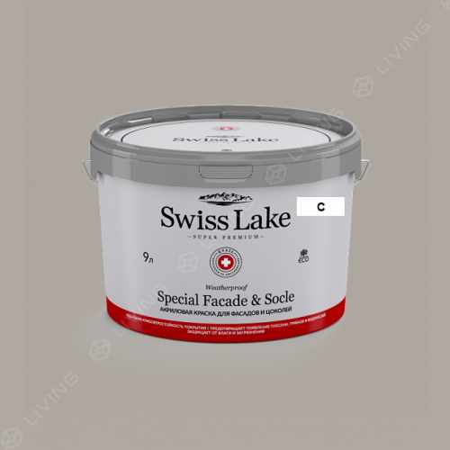 картинка Краска Swiss Lake Special Faсade & Socle цвет ice flow №2857 от LIVING