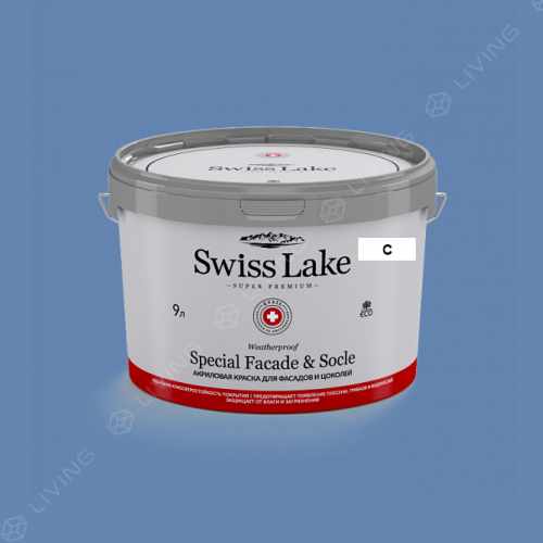 картинка Краска Swiss Lake Special Faсade & Socle цвет silver lake blue №2042 от LIVING