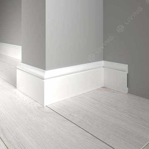 Плинтус широкий Decor-Dizayn, белый, арт. 005-115, коллекция Плинтусы 005, 240 х 7,9 х 1,3 см. Россия