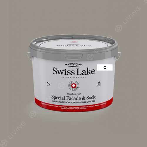 картинка Краска Swiss Lake Special Faсade & Socle цвет colonnade gray №2859 от LIVING