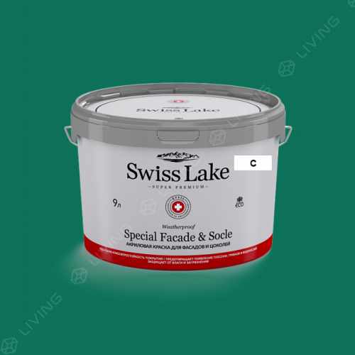 картинка Краска Swiss Lake Special Faсade & Socle цвет Emerald City №2510 от LIVING