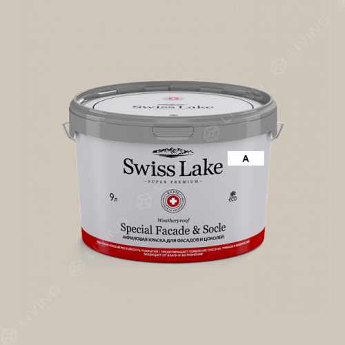 картинка Краска Swiss Lake Special Faсade & Socle цвет whitecap grey №450 от LIVING