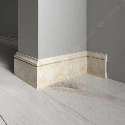 Плинтус широкий Decor-Dizayn, светло-бежевый, арт. 005-10, коллекция Плинтусы 005, 240 х 7,9 х 1,3 см. Россия
