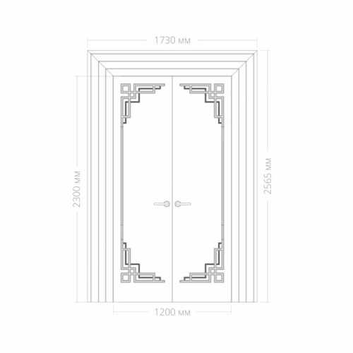 Оформление дверей RODECOR Эрте, арт. 76444AR, 230 х 120 см.
