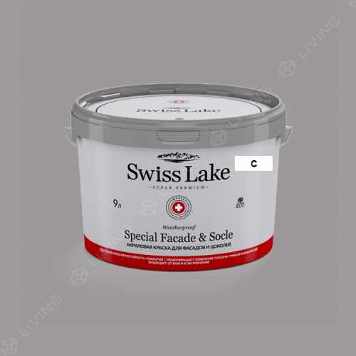 картинка Краска Swiss Lake Special Faсade & Socle цвет DOWNPOUR №3010 от LIVING