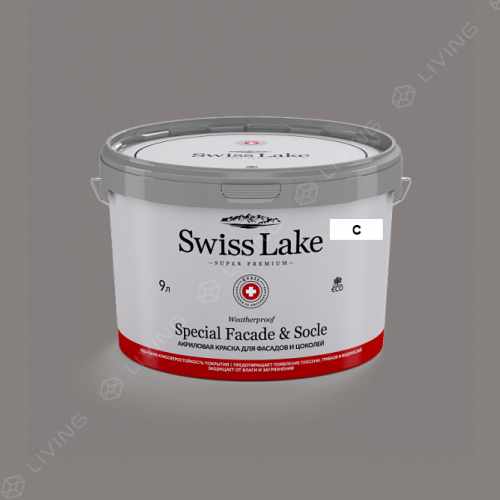 картинка Краска Swiss Lake Special Faсade & Socle цвет pewter green №2834 от LIVING