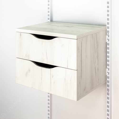 картинка Тумба ЛДСП GARDIE 581х431х416мм, 2 ящика, напр. Hettich, дуб, арт. 1541 от LIVING