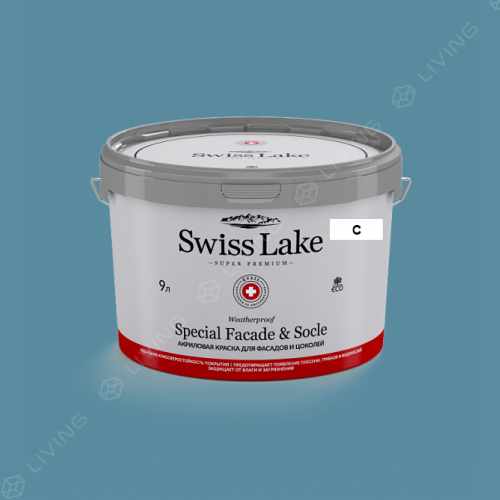 картинка Краска Swiss Lake Special Faсade & Socle цвет BLUE CALYPSO №2190 от LIVING