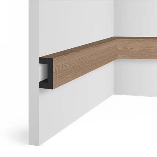 картинка Молдинг коричневый HI WOOD, арт. LB40 BR417, 4 х 2 х 270 см от LIVING