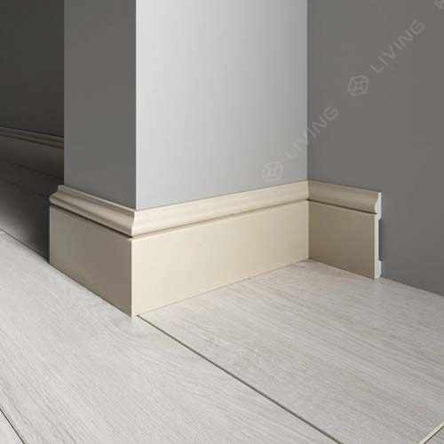 Плинтус широкий Decor-Dizayn, светло-бежевый, арт. 005-74, коллекция Плинтусы 005, 240 х 7,9 х 1,3 см. Россия