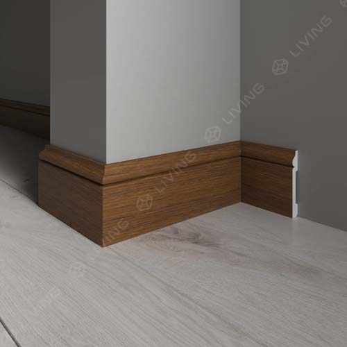 Плинтус широкий Decor-Dizayn, коричневый, арт. 005-85SH, коллекция Плинтусы 005, 240 х 7,9 х 1,3 см. Россия
