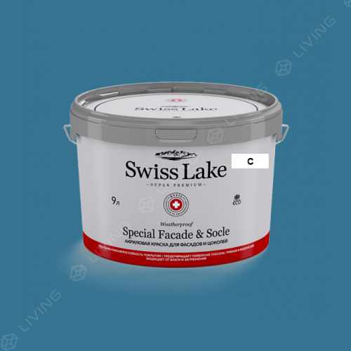 картинка Краска Swiss Lake Special Faсade & Socle цвет BLUE OASIS №2070 от LIVING