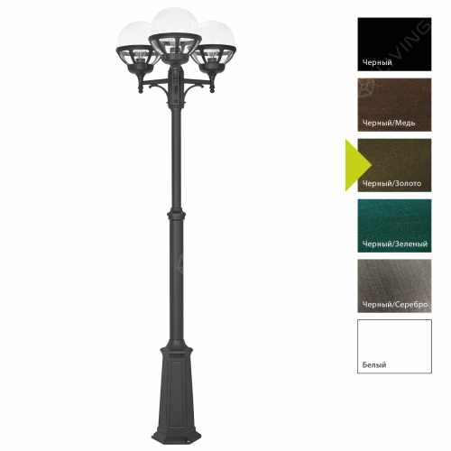 картинка Фонарные столбы Norlys коллекция Bologna, арт. 364BD (черный, золото) от LIVING
