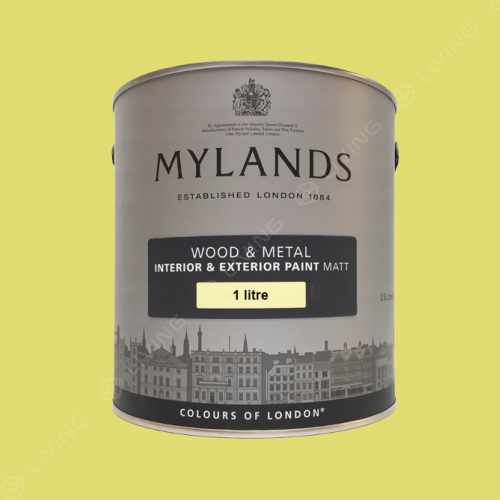 картинка Краска Mylands Wood&metal matt цвет Verdure Yellow №148 от LIVING