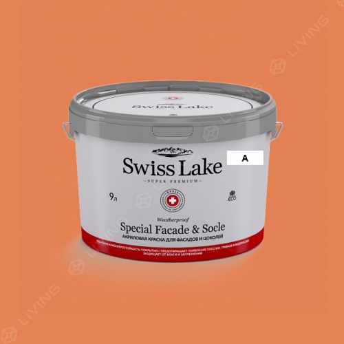 картинка Краска Swiss Lake Special Faсade & Socle цвет Vibrant Orange №1183 от LIVING
